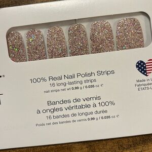 Color street nails glitter pink rose gold pearl